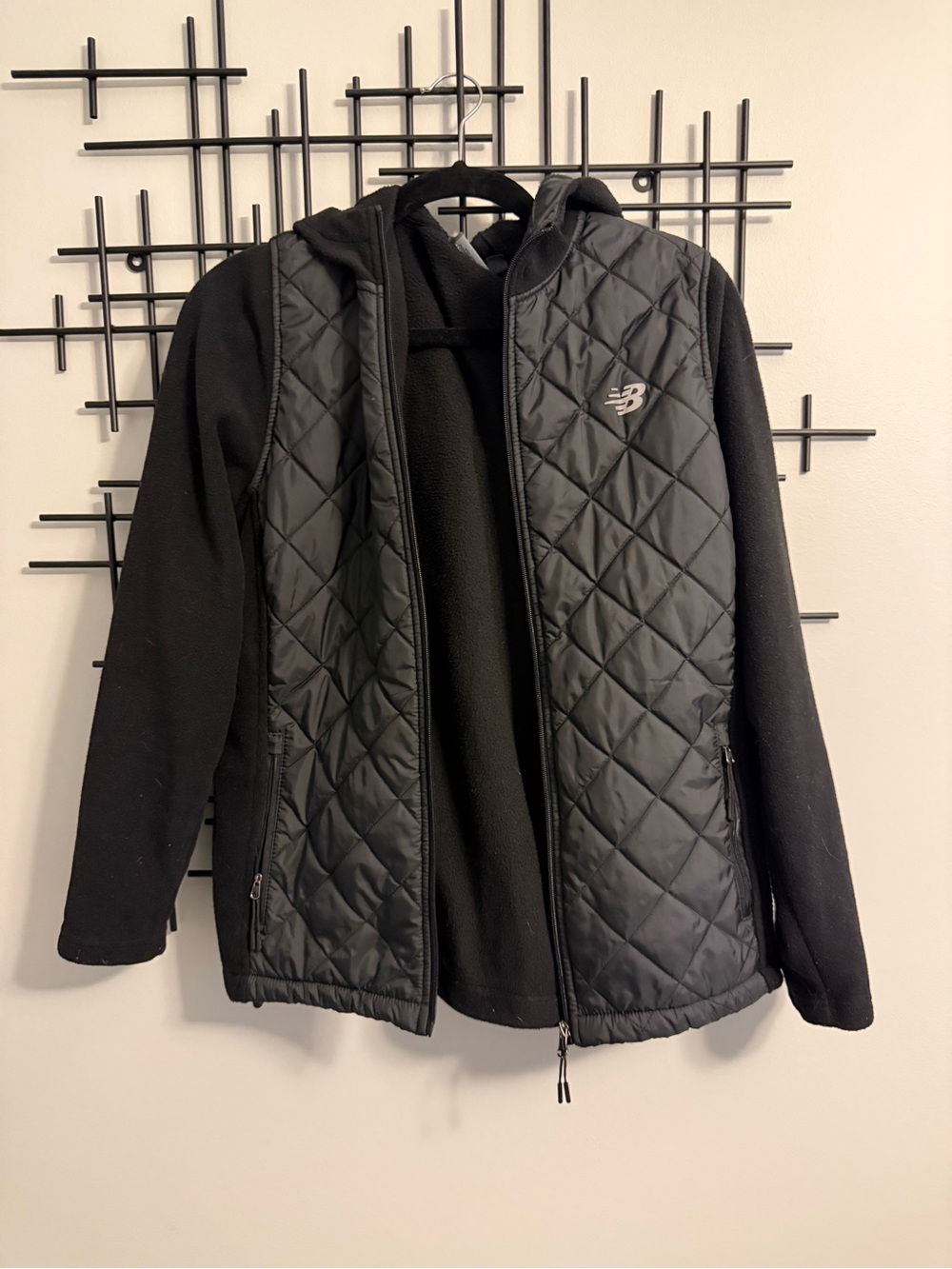 New Balance women’s  Black Quilted Hooded Jacket